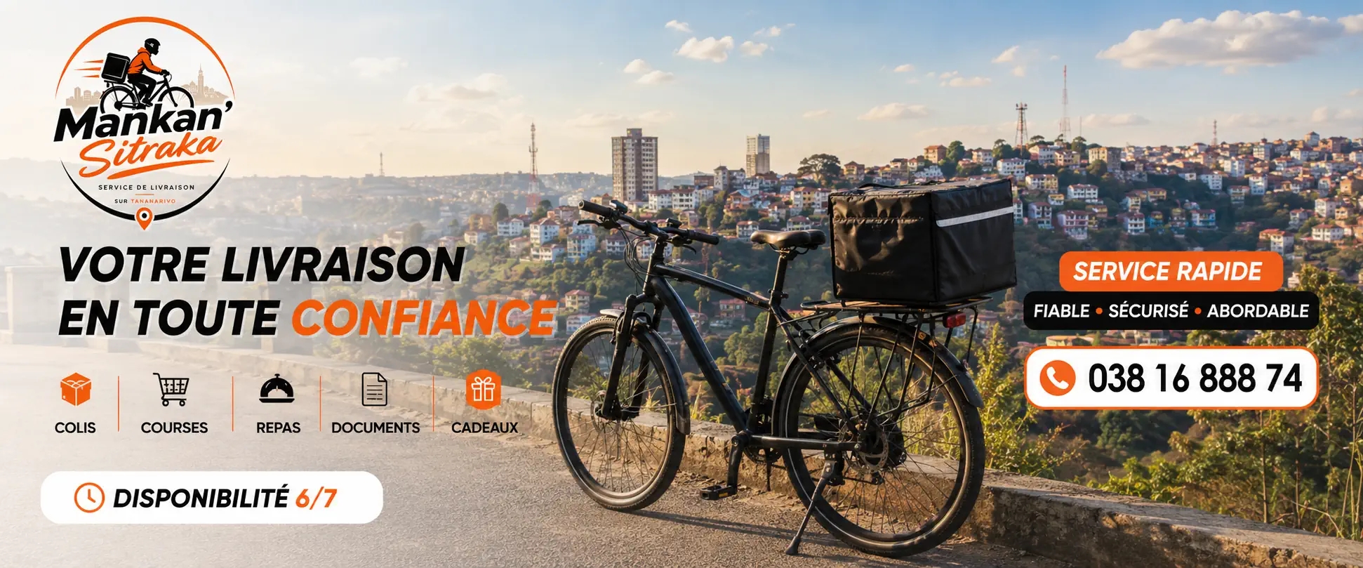 Livreur Twins Store à vélo à Antananarivo Madagascar