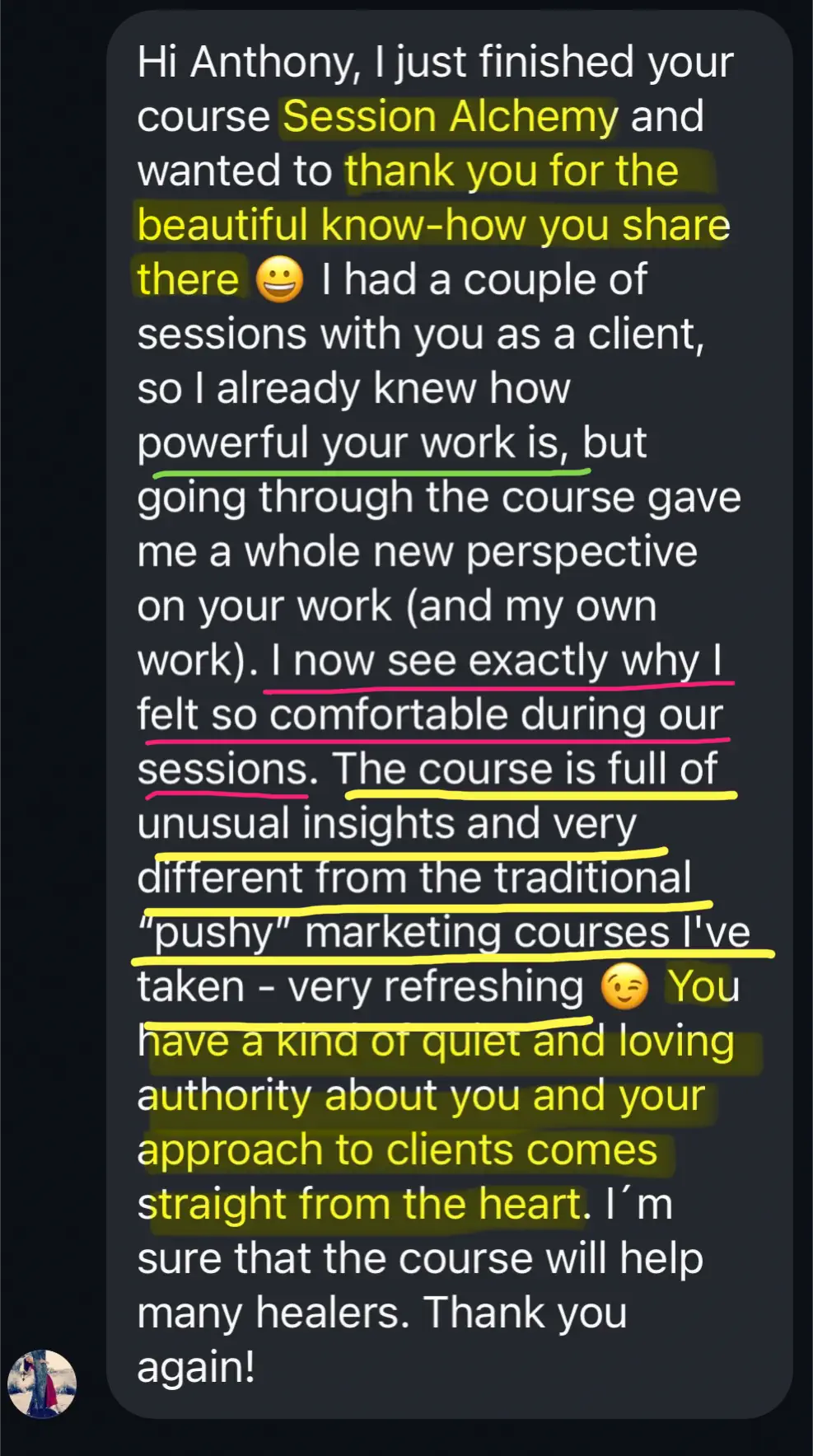 Zuzanna feedback