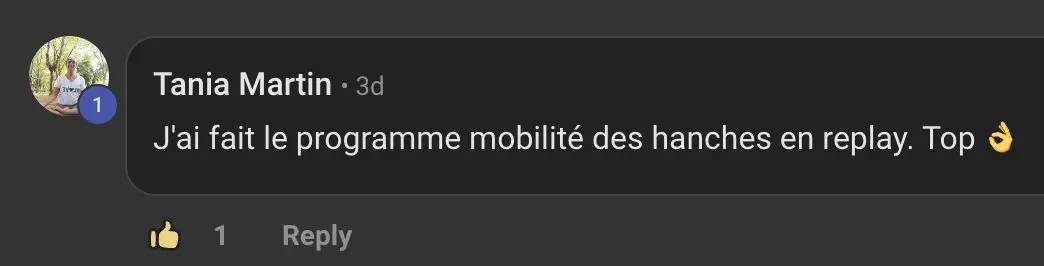 Message d'un élève sur ses résultats avec Coxa