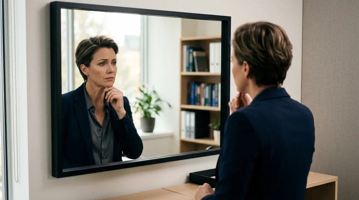 Un miroir dans un bureau