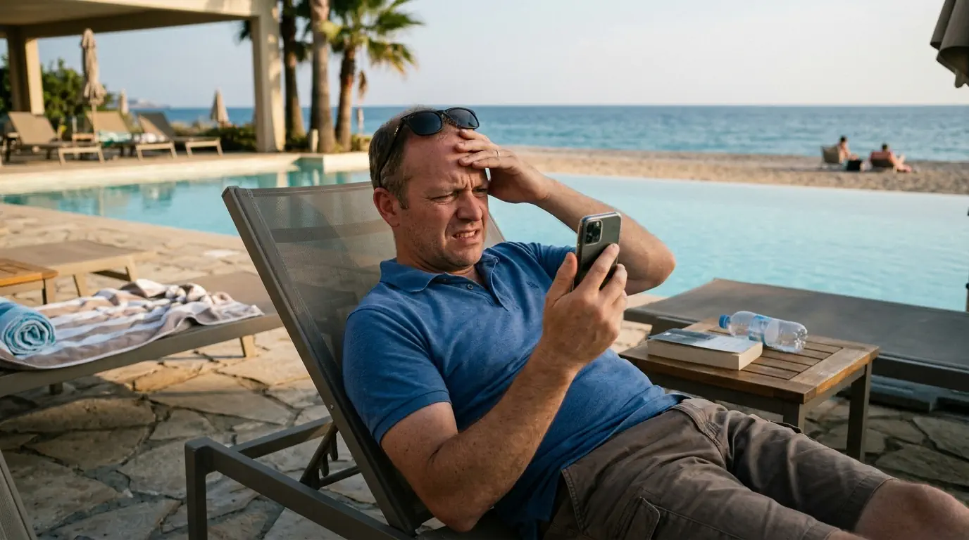 Un téléphone en vacances