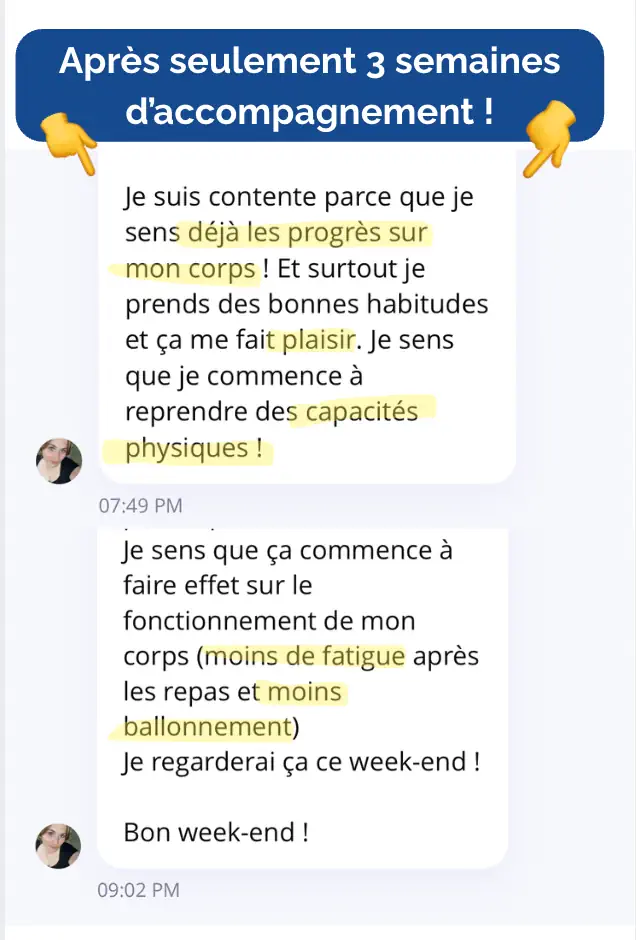 Message d'une cliente