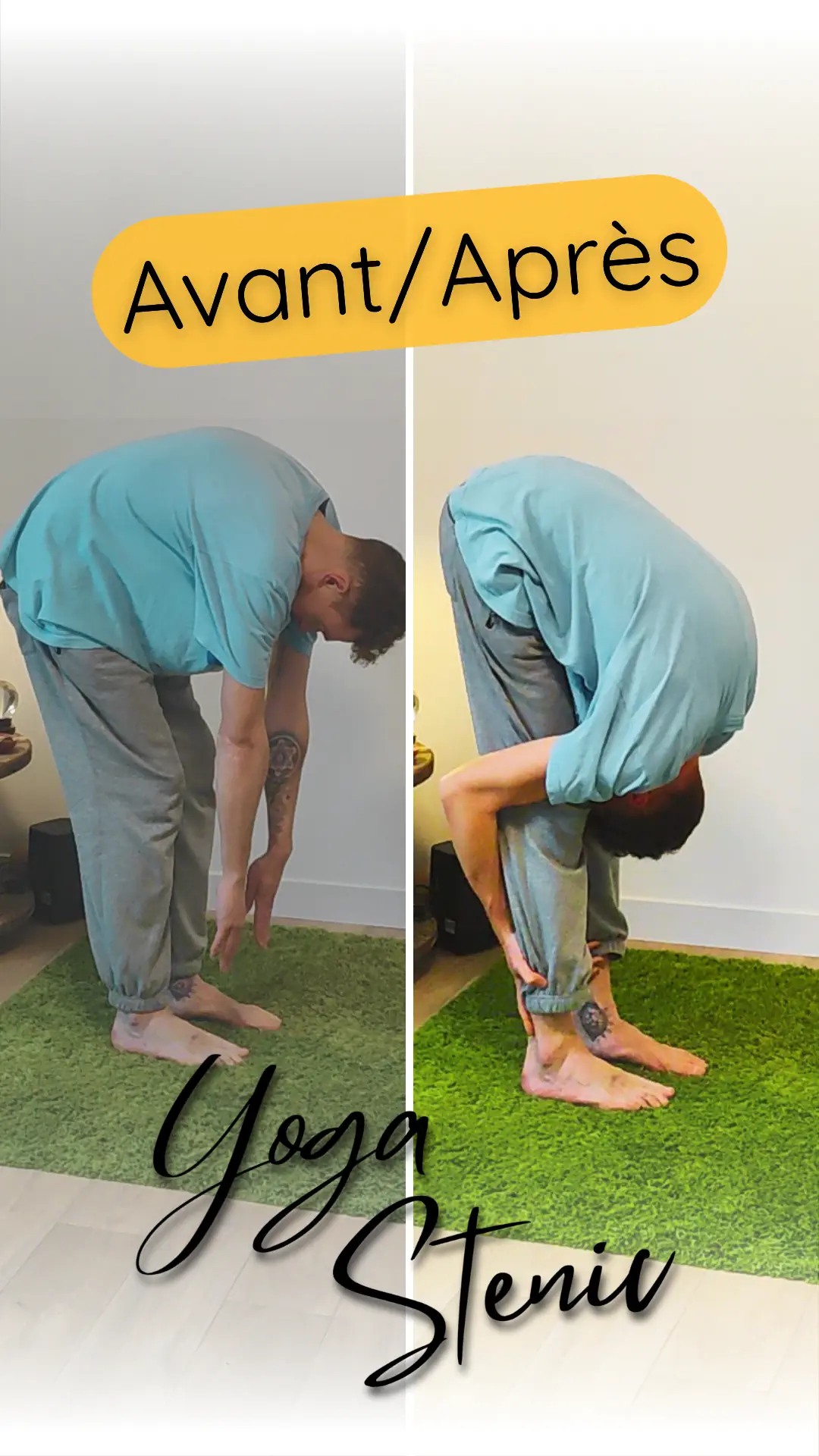 Kevin, créateur de la méthode YogaStenic, avant et après