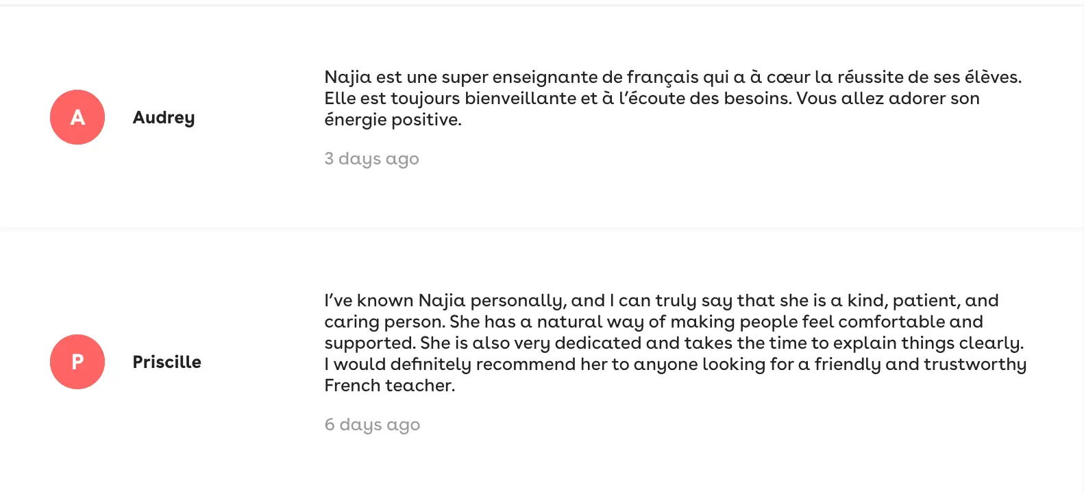 Témoignages d'Audrey et Priscille