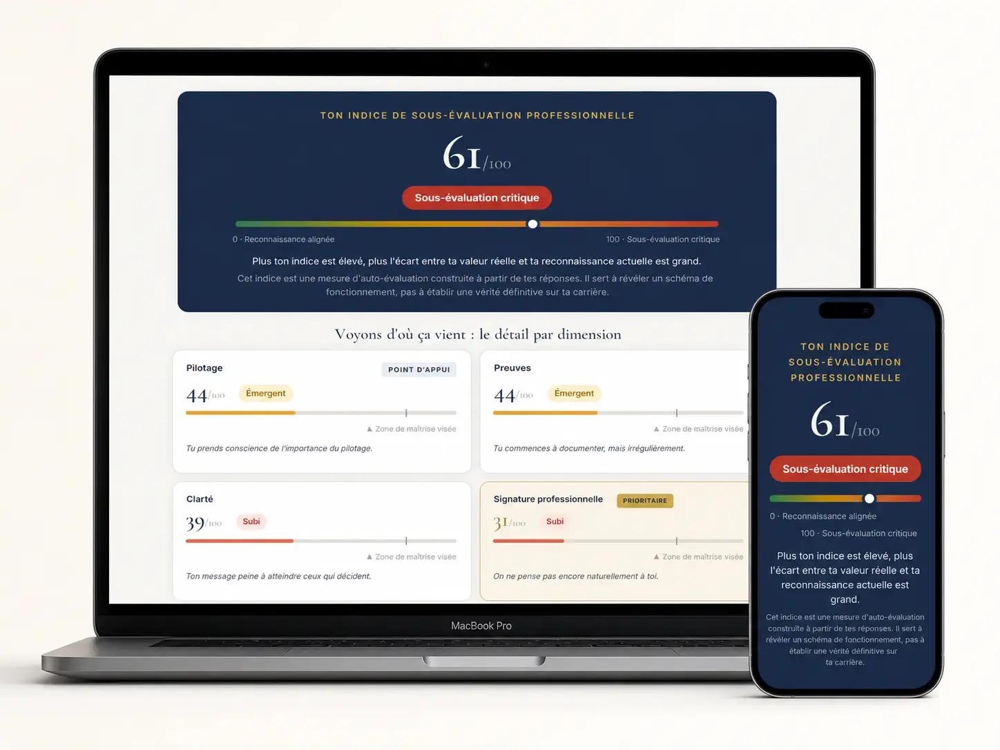Aperçu du rapport personnalisé du Diagnostic ISP sur ordinateur et mobile