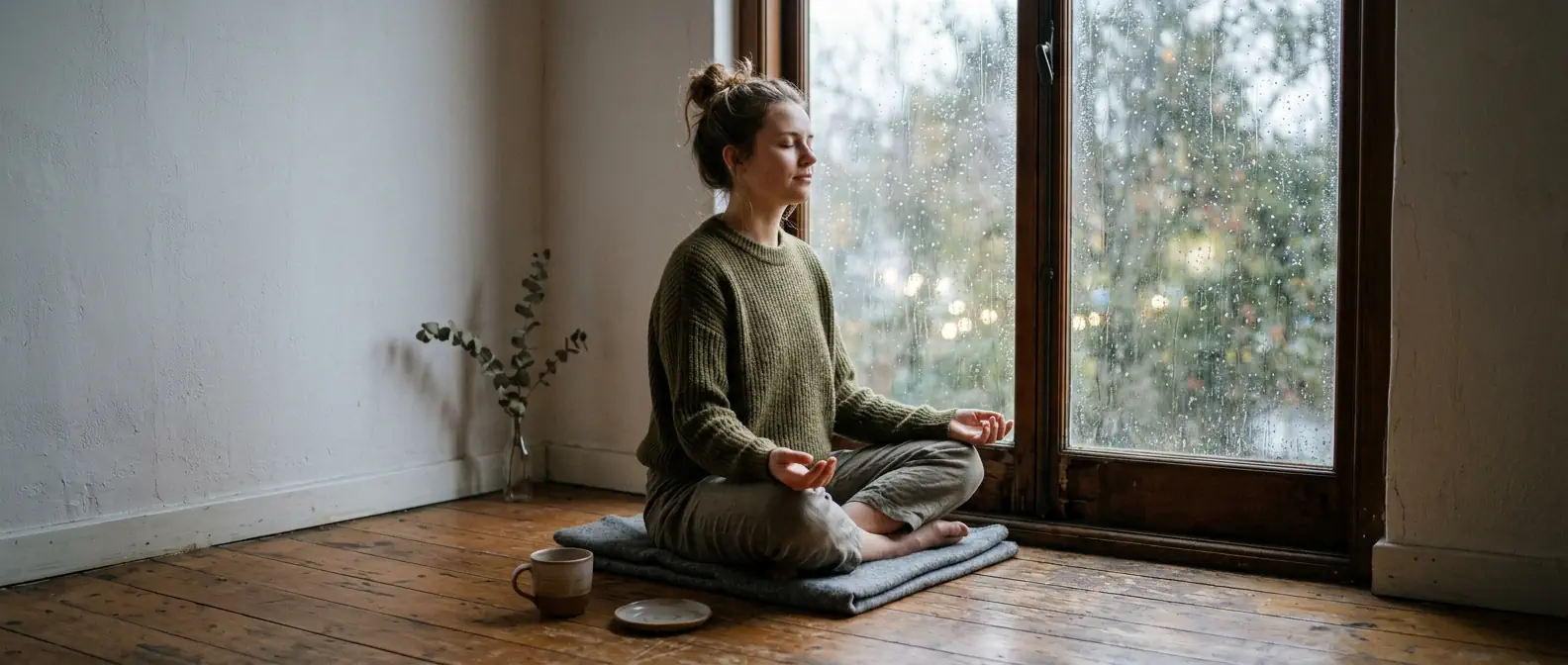 Intérieur calme et tamisé, ambiance de repos et de silence