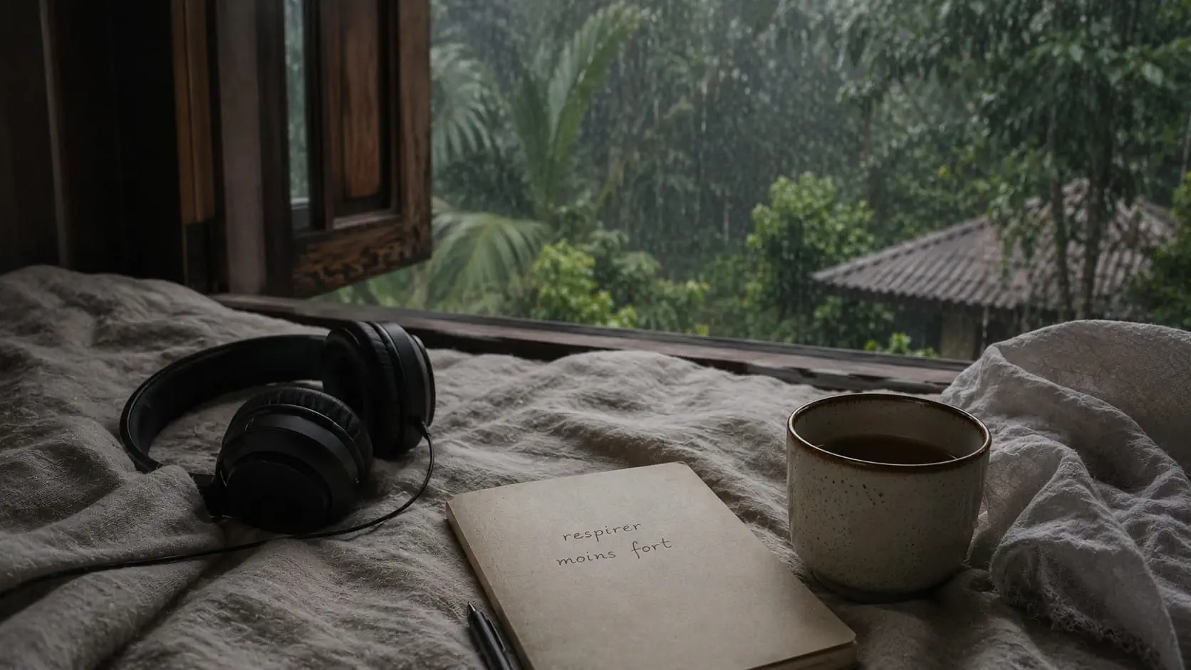 Intérieur calme et tamisé, ambiance de repos et de silence