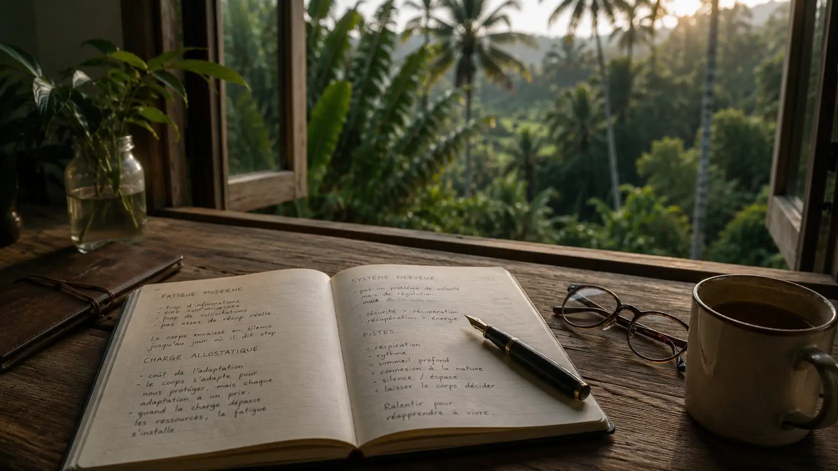 Carnet ouvert et lumière douce — Les Carnets d'Alice, l'espace de lecture libre de NOMAD SILVER