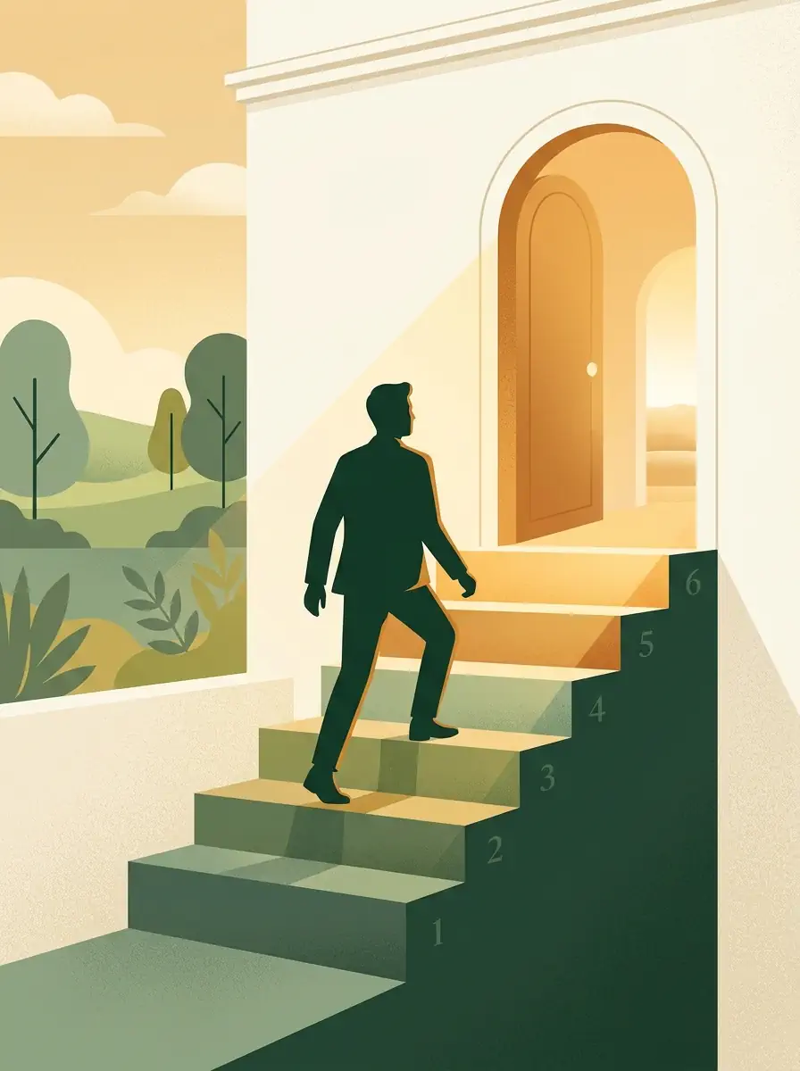 Escalier de progression vers la sérénité, palier par palier
