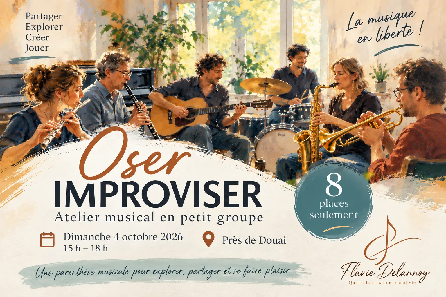 flyer Oser improviser format paysage