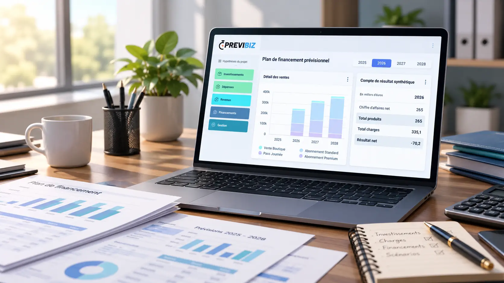 Dirigeante consultant sereinement ses indicateurs financiers sur un ordinateur portable