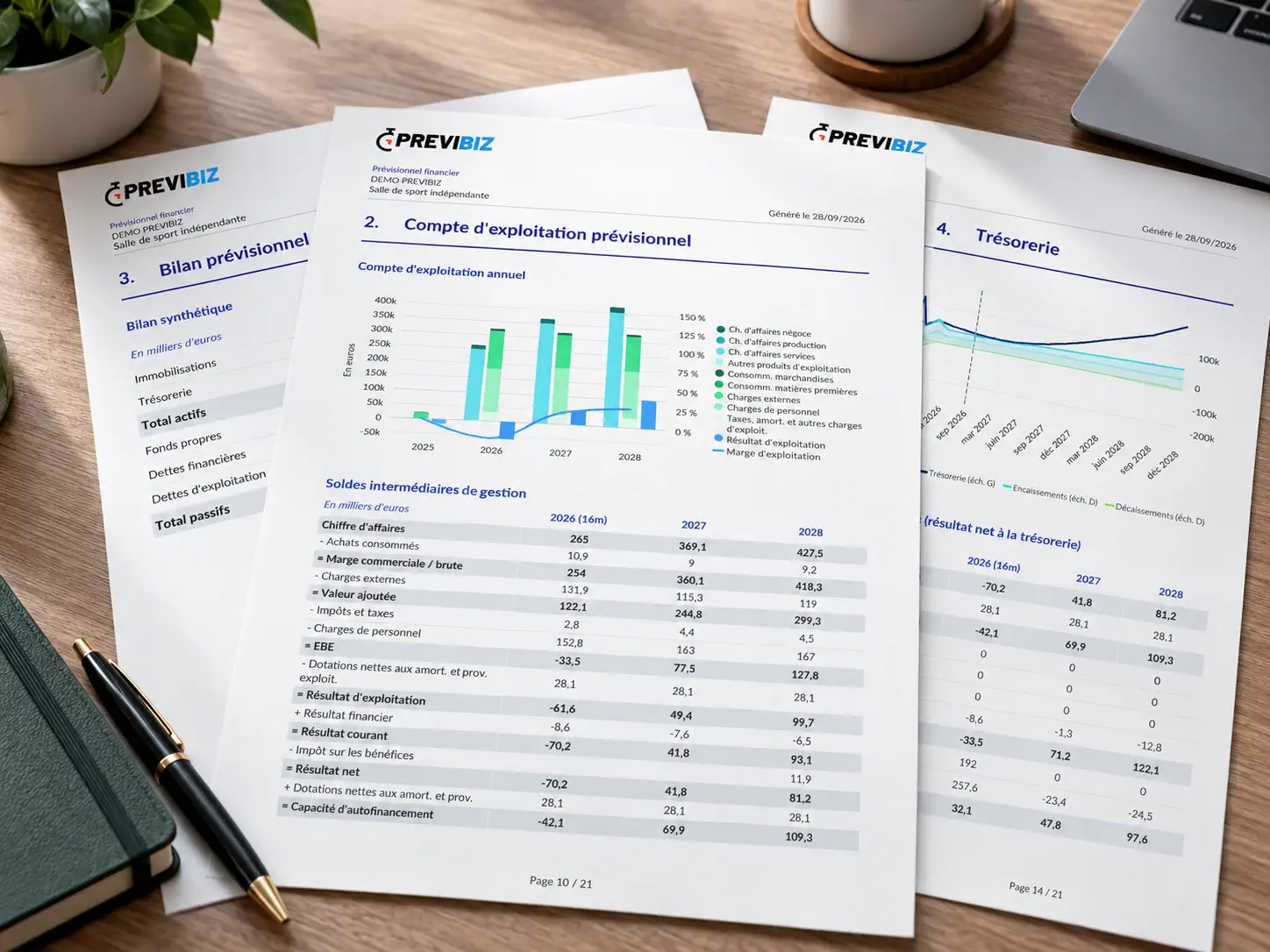 Dirigeante consultant sereinement ses indicateurs financiers sur un ordinateur portable