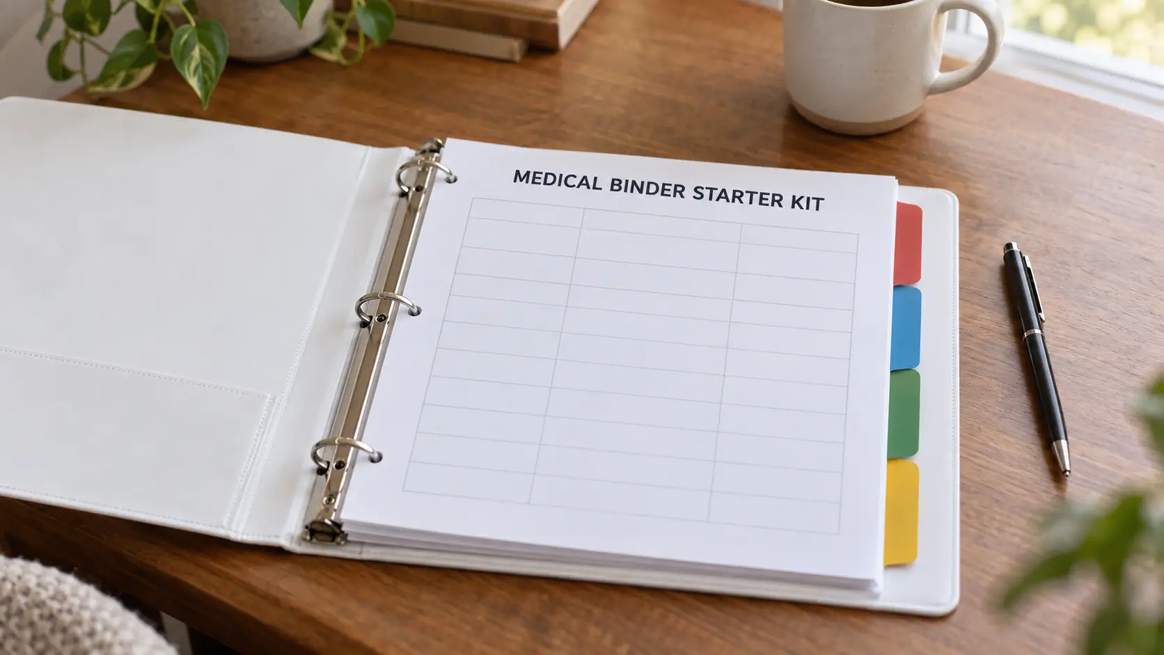 The free medical binder starter kit printable, shown as a preview