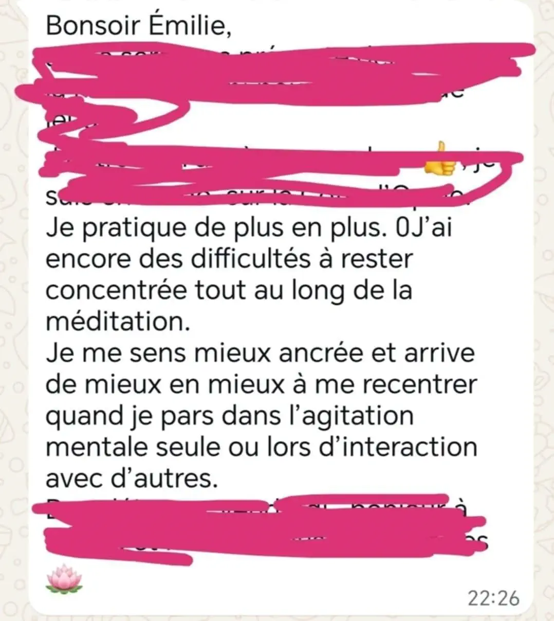 Témoignage d'une personne accompagnée