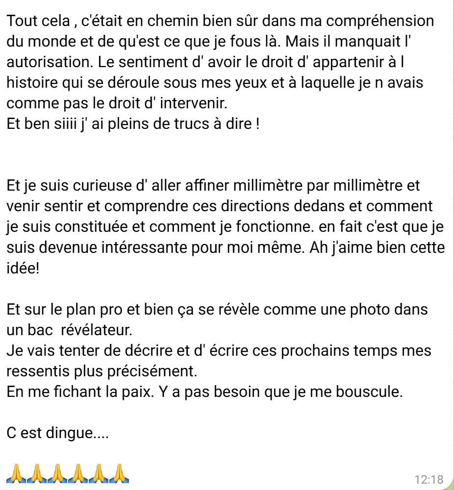 Témoignage d'une personne accompagnée